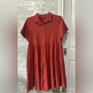 NWT XL dress in burnt orange - PTP is 21.5 beautiful flowy easy dress NWT